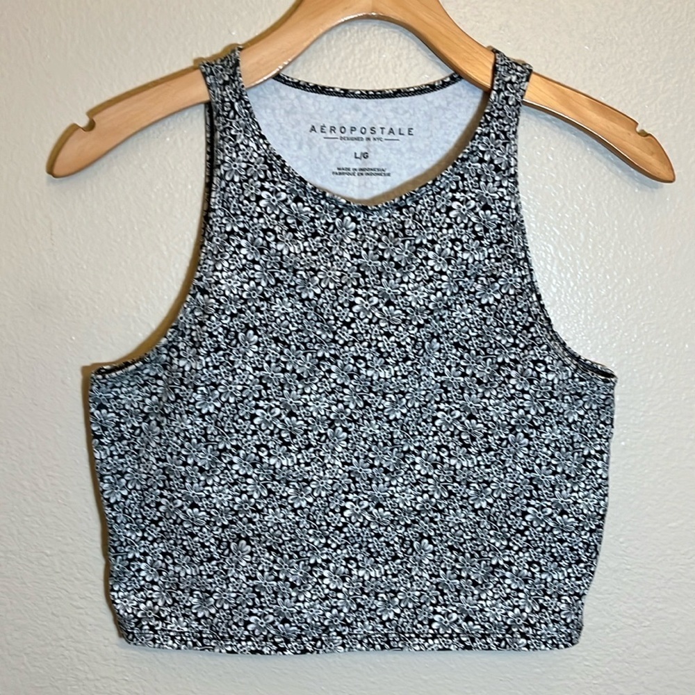 Aeropostale Floral Crop Tank Top
